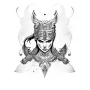 germanic female warrior tattoo design idea