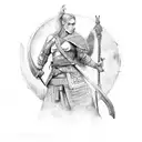 germanic female warrior tattoo design idea