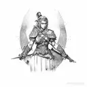 germanic female warrior tattoo design idea