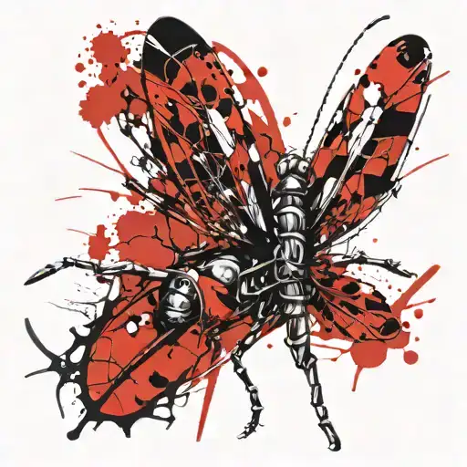 grasshopper and dragonfly tattoo design idea