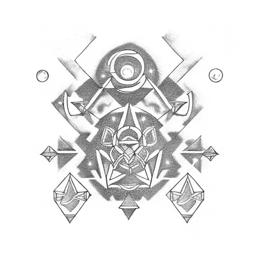 leo, gemini, and aquarius constellation tattoo design idea