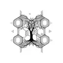 tree geometric dna molecule tattoo design idea