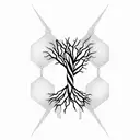 tree geometric dna molecule tattoo design idea