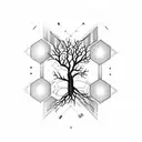 tree geometric dna molecule tattoo design idea