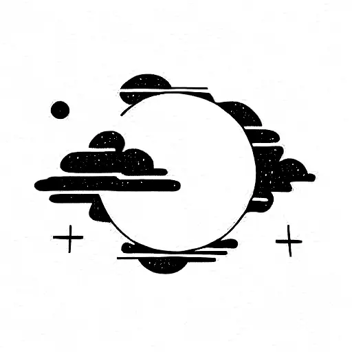 medic cross moon phases tattoo design idea