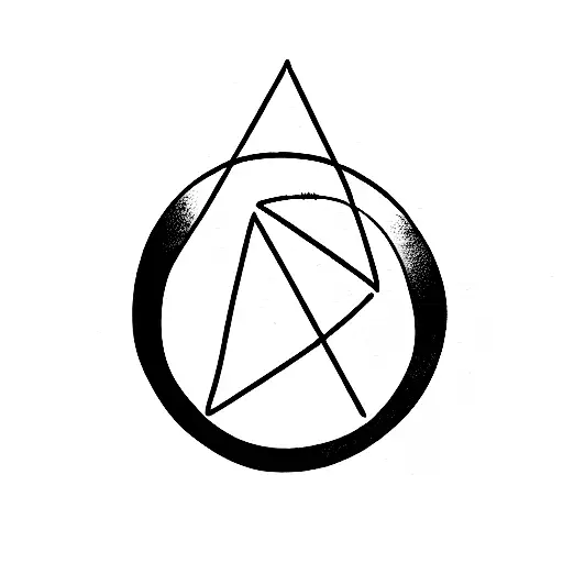 cross lunar cyclus cyrcle  tattoo design idea