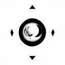 medic cross moon phases tattoo design idea