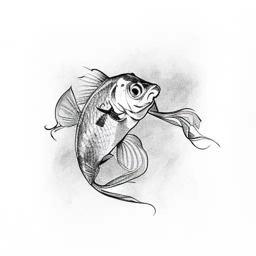 goldfish, 7, dice tattoo design idea