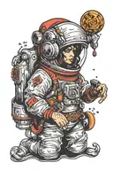 gypsy astronaut tattoo design idea