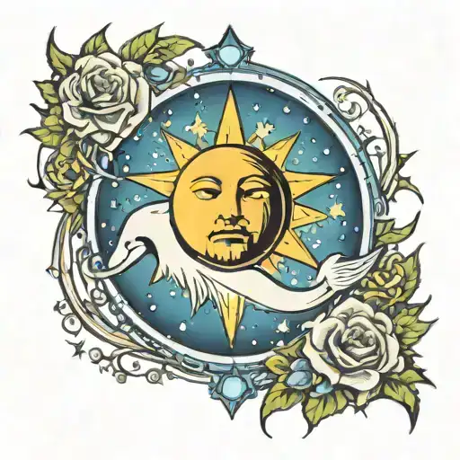 to the moon tarot card tattoo design idea