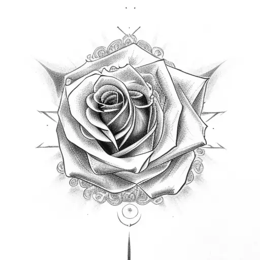 Christian Cross, roses tattoo design idea