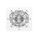 A minimalist tattoo of the logos of BTS, Oneus, Ateez, and Tomorrow X Together, showcasing the client's love for Kpop tattoo design idea