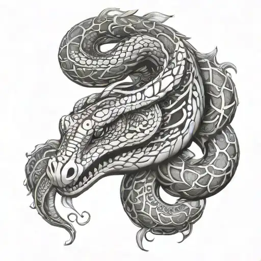 snake head surrounded mandala design incorporating tattoo design idea