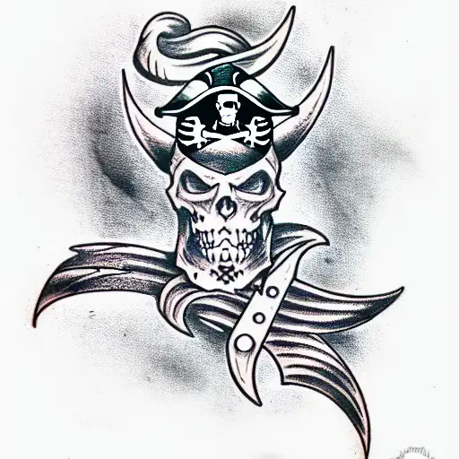 pirate and demon slayer  tattoo design idea