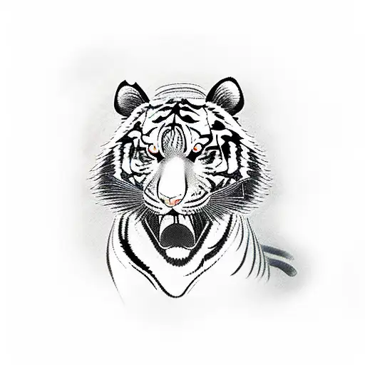 full body Tiger waves tattoo design idea