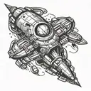 spaceship  tattoo design idea