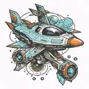 spaceship  tattoo design idea