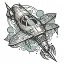 spaceship  tattoo design idea