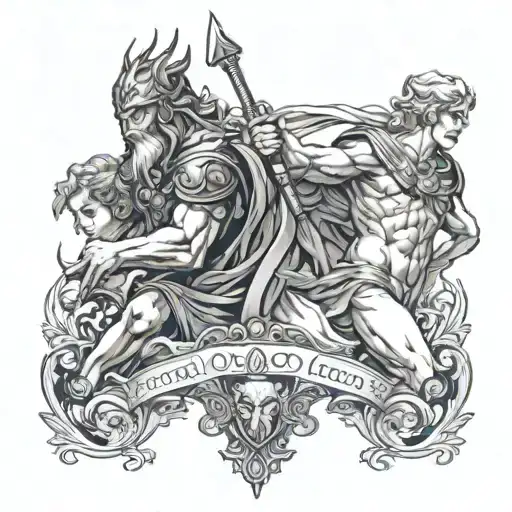 battle for Olympus Gods tattoo design idea