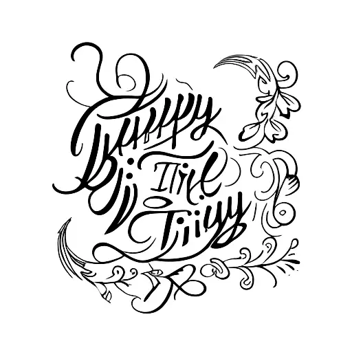 Happy birthday lettering tattoo design idea