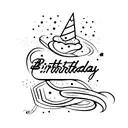 Happy birthday lettering tattoo design idea