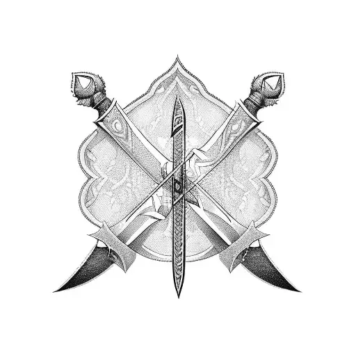3 swords crossing  tattoo design idea