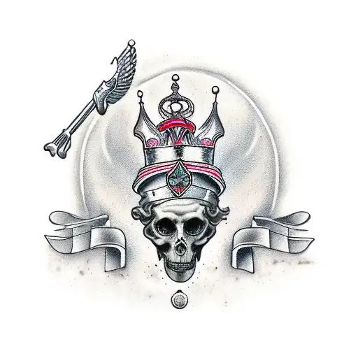 Greek statue holding a melting crown in its hand  tattoo design idea