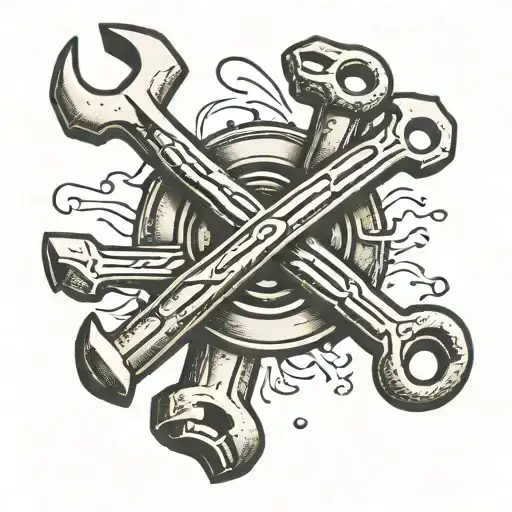 plumbing tools like wrenches tattoo design idea