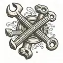 plumbing tools like wrenches tattoo design idea