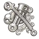 plumbing tools like wrenches tattoo design idea