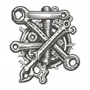 plumbing tools like wrenches tattoo design idea