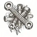 plumbing tools like wrenches tattoo design idea
