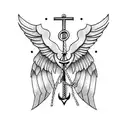 Anchor angel wings tattoo design idea