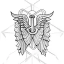 Anchor angel wings tattoo design idea