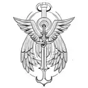 Anchor angel wings tattoo design idea