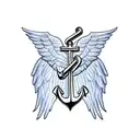 Anchor angel wings tattoo design idea