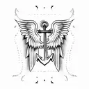 Anchor angel wings tattoo design idea