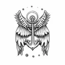Anchor angel wings tattoo design idea
