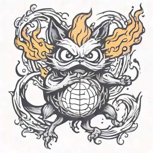calcifer howls moving tattoo design idea