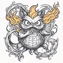 calcifer howls moving tattoo design idea