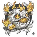 calcifer howls moving tattoo design idea