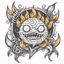 calcifer howls moving tattoo design idea