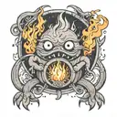 calcifer howls moving tattoo design idea