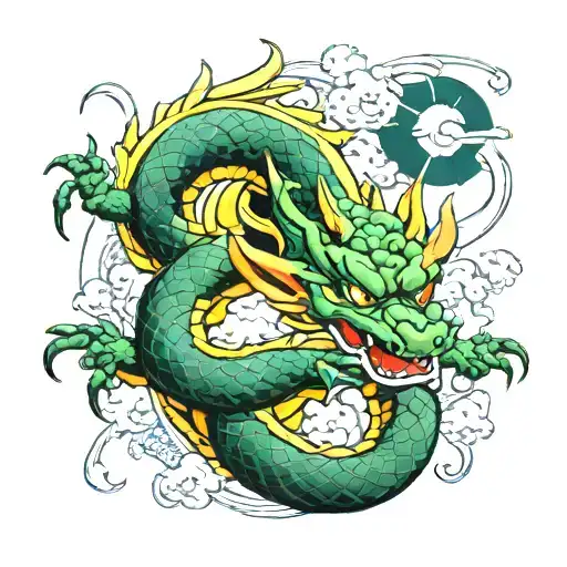 shenron dragon ball z tattoo design idea