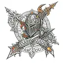 dark souls 3 logo surrounded tattoo design idea