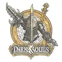 dark souls 3 logo surrounded tattoo design idea