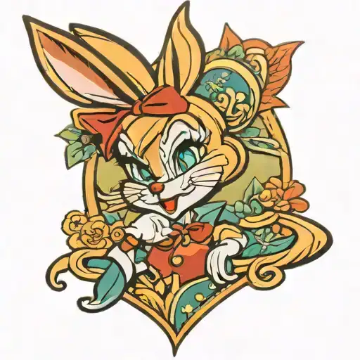 Lola bunny sexy woman body tattoo design idea