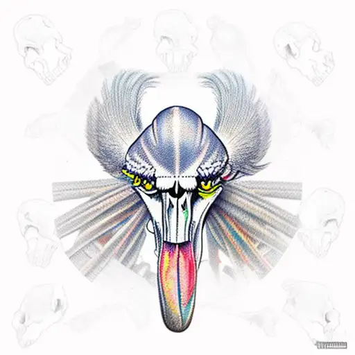 SHOEBILL STORK SKELETON SKULL tattoo design idea