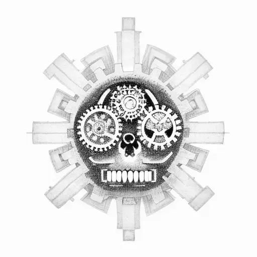 A brain with gears and cogs symbolizing the complexity of the mind tattoo design idea