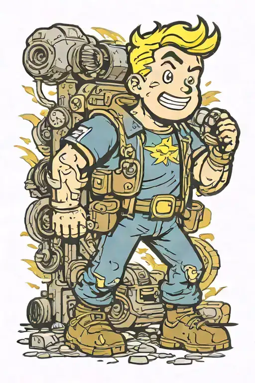 fallout vault boy tattoo design idea